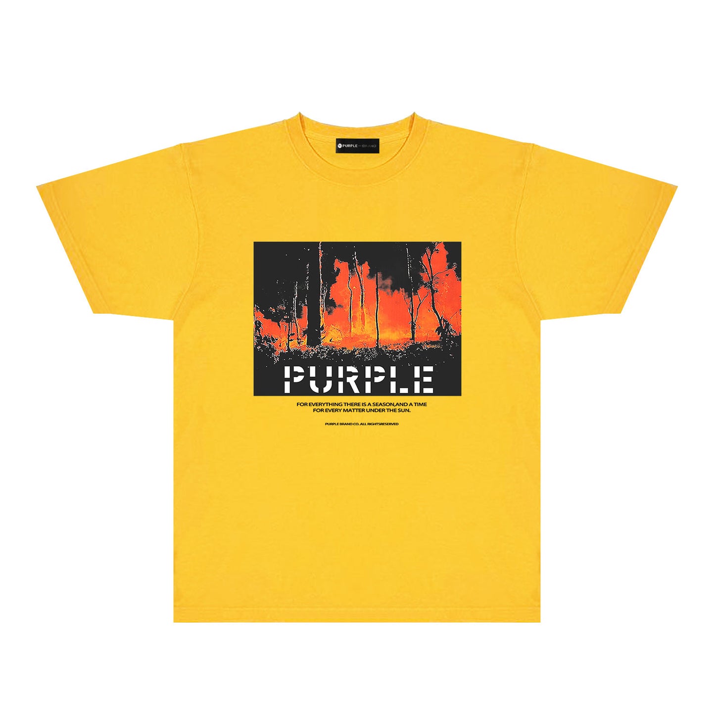 Purple Forest Wildfire Graphic T-Shirt Short Sleeve Casual Streetwear Tee PUR134