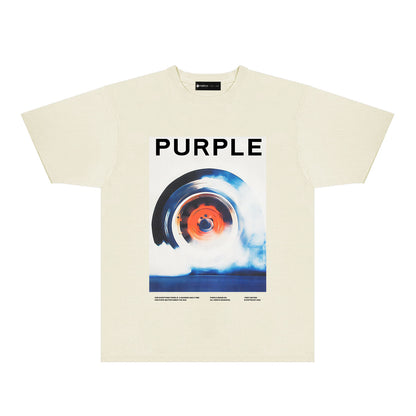 Purple Ocean Whirlpool Graphic T-Shirt Short Sleeve Casual Streetwear Tee PUR135