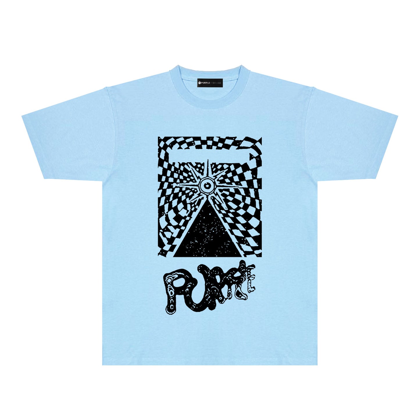 Purple Abstract Spider Web Graphic T-Shirt Short Sleeve Casual Streetwear Tee PUR137