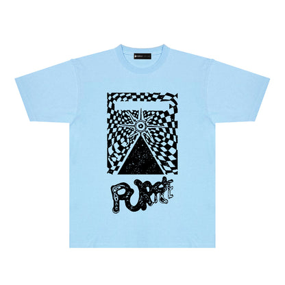 Purple Abstract Spider Web Graphic T-Shirt Short Sleeve Casual Streetwear Tee PUR137