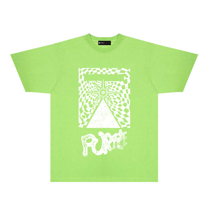 Purple Abstract Spider Web Graphic T-Shirt Short Sleeve Casual Streetwear Tee PUR137
