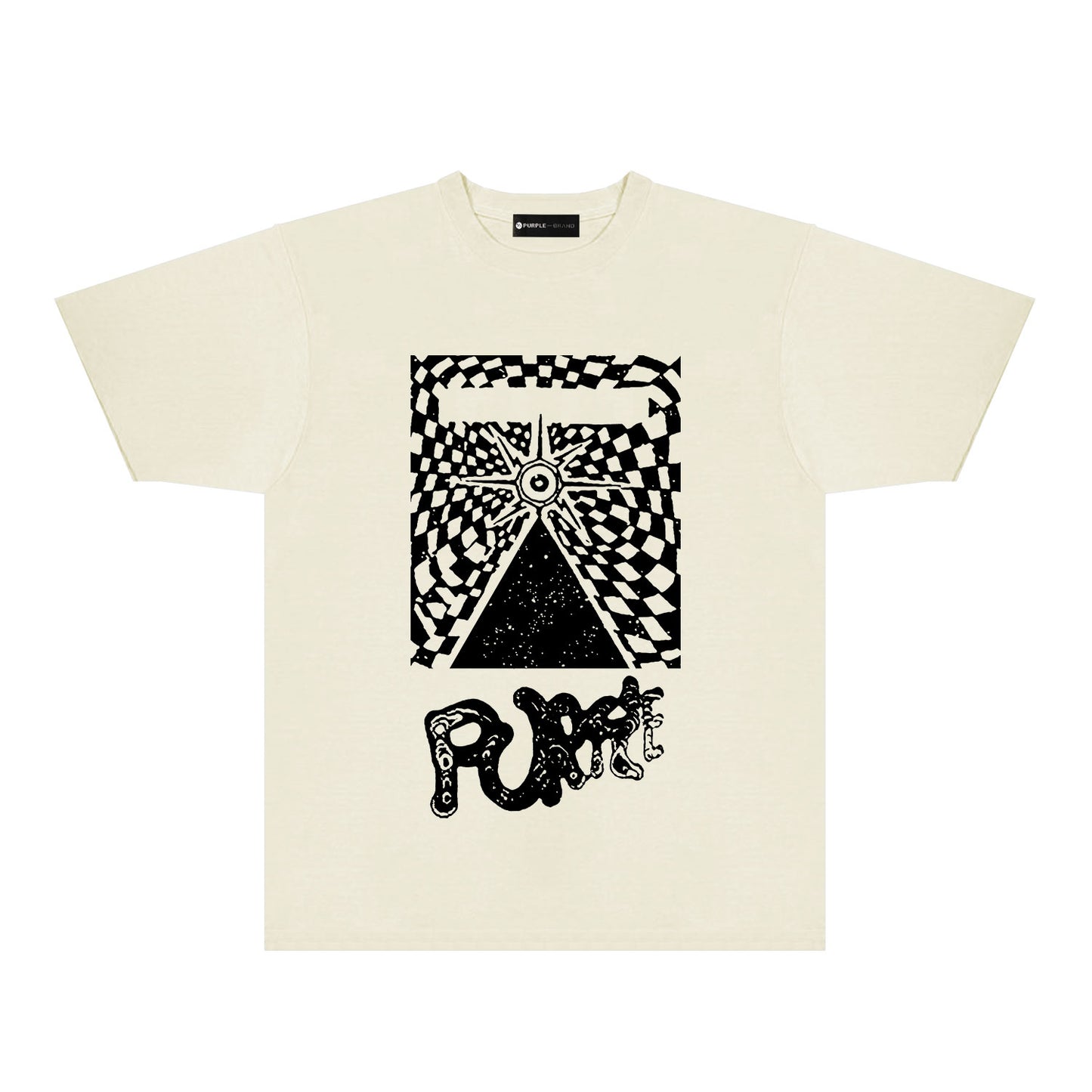 Purple Abstract Spider Web Graphic T-Shirt Short Sleeve Casual Streetwear Tee PUR137