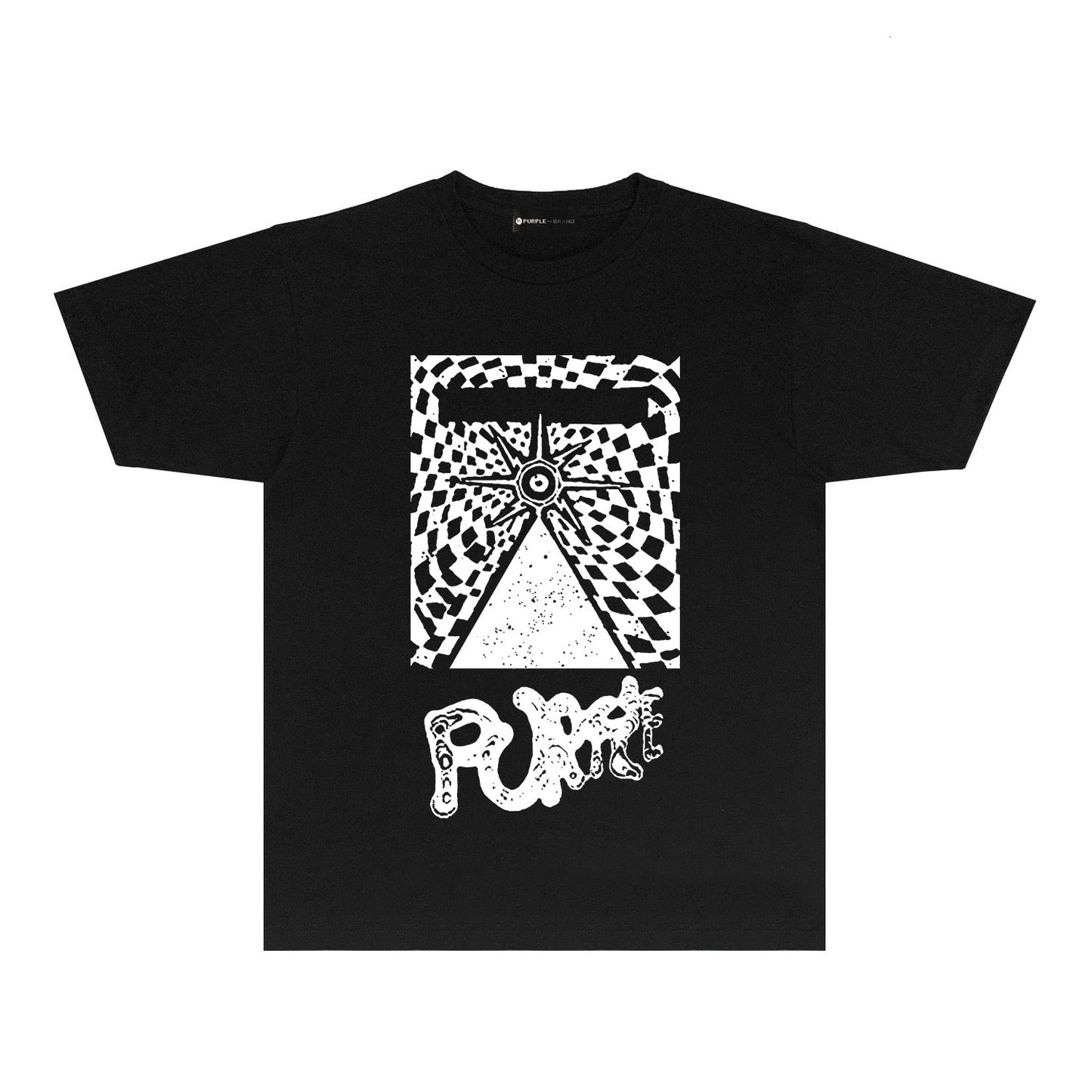 Purple Abstract Spider Web Graphic T-Shirt Short Sleeve Casual Streetwear Tee PUR137