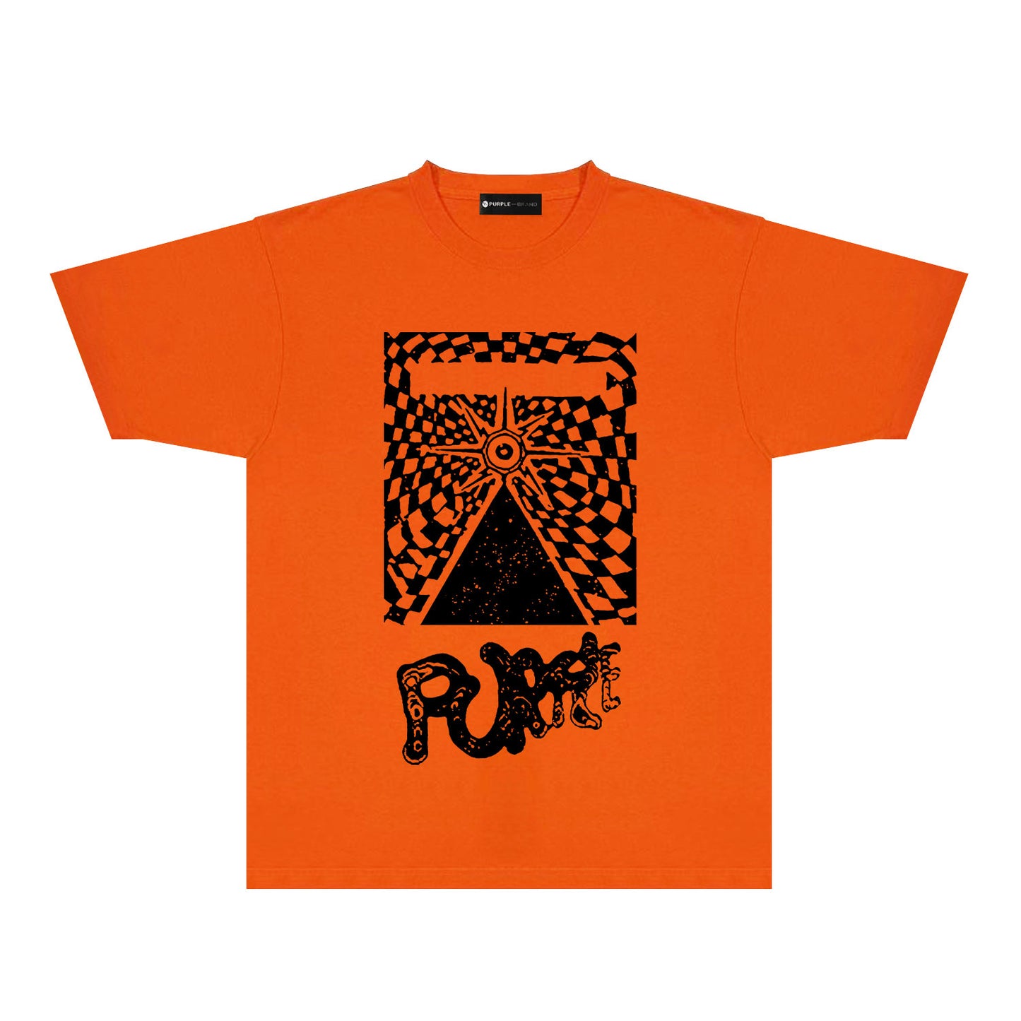 Purple Abstract Spider Web Graphic T-Shirt Short Sleeve Casual Streetwear Tee PUR137