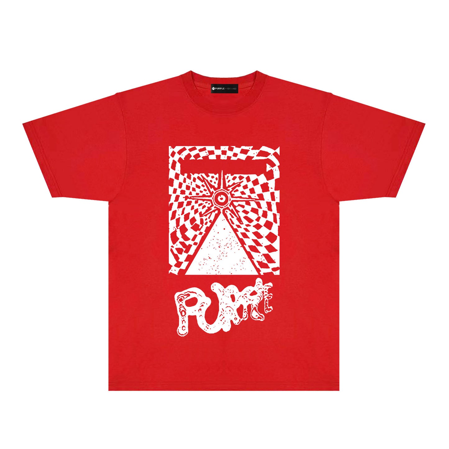 Purple Abstract Spider Web Graphic T-Shirt Short Sleeve Casual Streetwear Tee PUR137