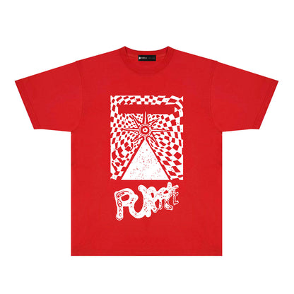 Purple Abstract Spider Web Graphic T-Shirt Short Sleeve Casual Streetwear Tee PUR137
