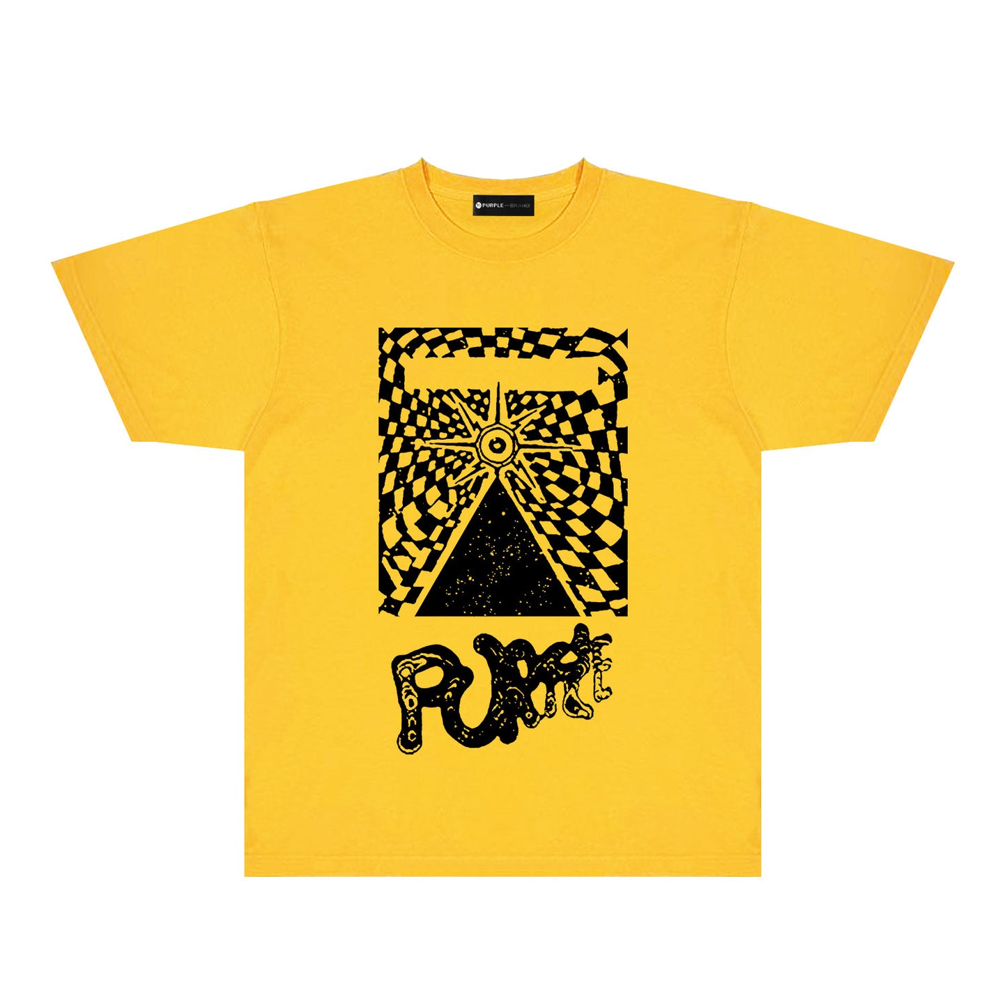 Purple Abstract Spider Web Graphic T-Shirt Short Sleeve Casual Streetwear Tee PUR137