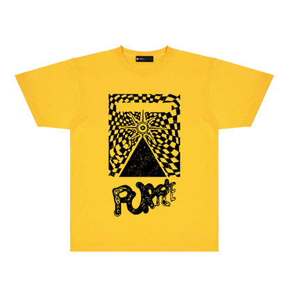 Purple Abstract Spider Web Graphic T-Shirt Short Sleeve Casual Streetwear Tee PUR137