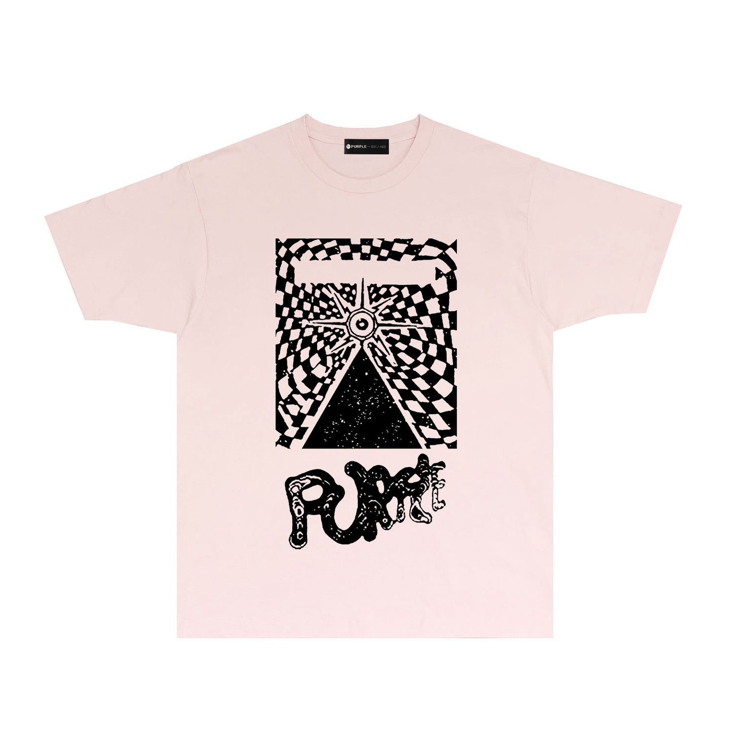 Purple Abstract Spider Web Graphic T-Shirt Short Sleeve Casual Streetwear Tee PUR137