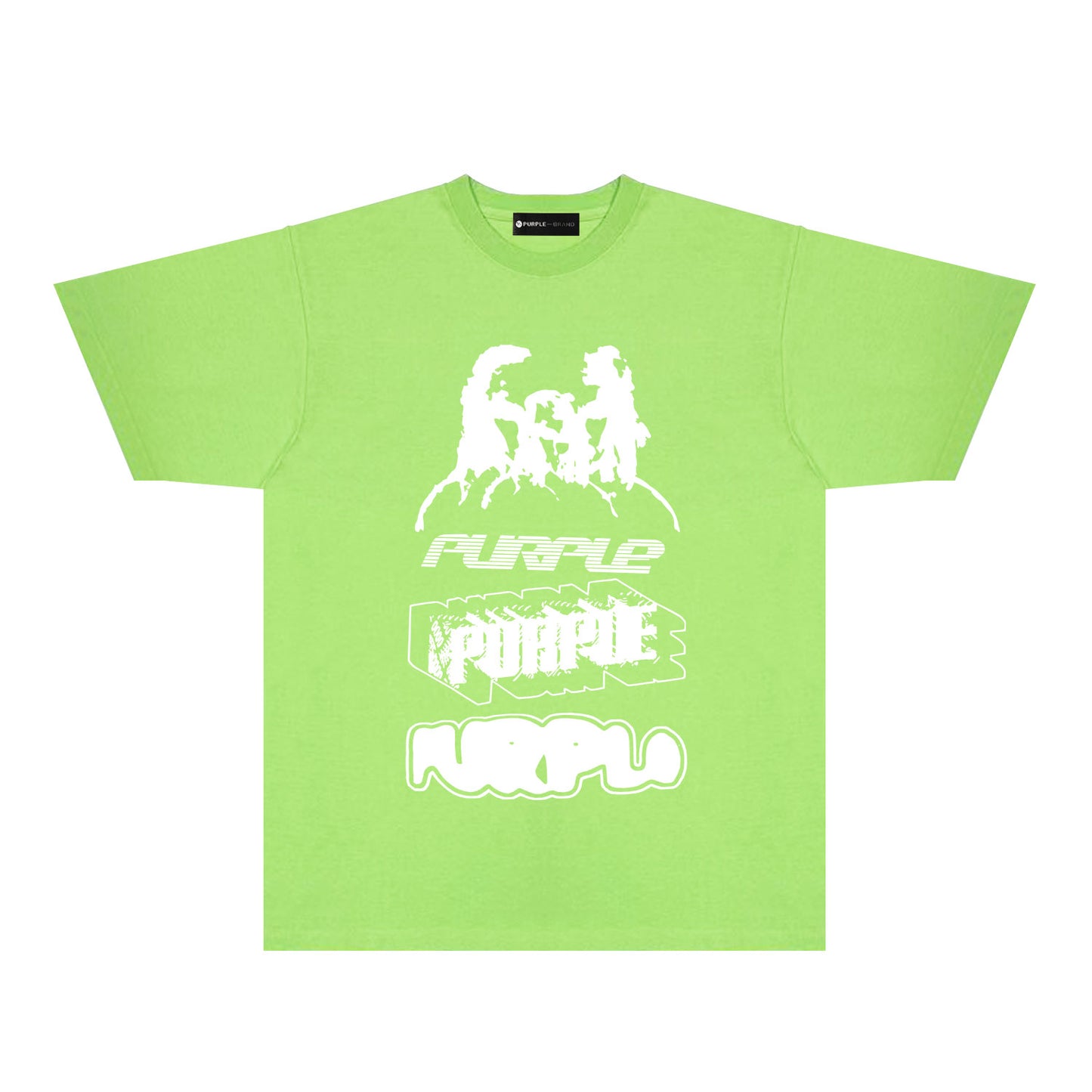 Purple White Graffiti Graphic T-Shirt Short Sleeve Casual Streetwear Tee PUR138