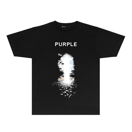 Purple Explosion Graphic T-Shirt Short Sleeve Casual Streetwear Tee PUR139