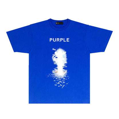 Purple Explosion Graphic T-Shirt Short Sleeve Casual Streetwear Tee PUR139