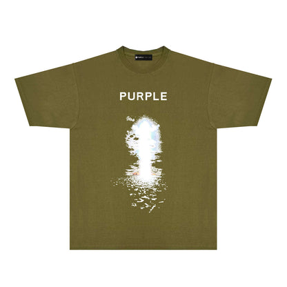 Purple Explosion Graphic T-Shirt Short Sleeve Casual Streetwear Tee PUR139