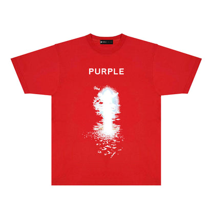 Purple Explosion Graphic T-Shirt Short Sleeve Casual Streetwear Tee PUR139
