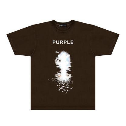 Purple Explosion Graphic T-Shirt Short Sleeve Casual Streetwear Tee PUR139