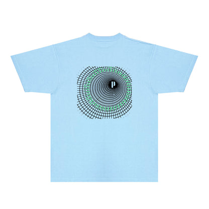 Purple Radio Grid Graphic T-Shirt Short Sleeve Casual Streetwear Tee PUR141