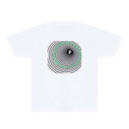 Purple Radio Grid Graphic T-Shirt Short Sleeve Casual Streetwear Tee PUR141