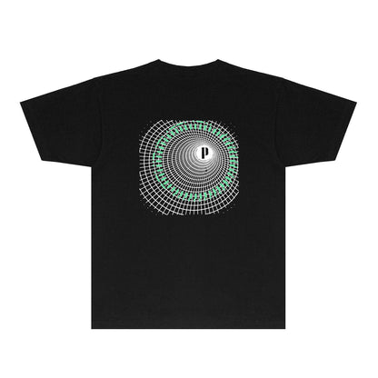 Purple Radio Grid Graphic T-Shirt Short Sleeve Casual Streetwear Tee PUR141