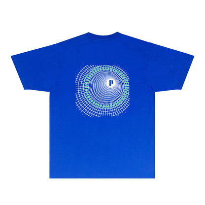 Purple Radio Grid Graphic T-Shirt Short Sleeve Casual Streetwear Tee PUR141