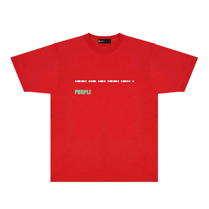 Purple Radio Grid Graphic T-Shirt Short Sleeve Casual Streetwear Tee PUR141