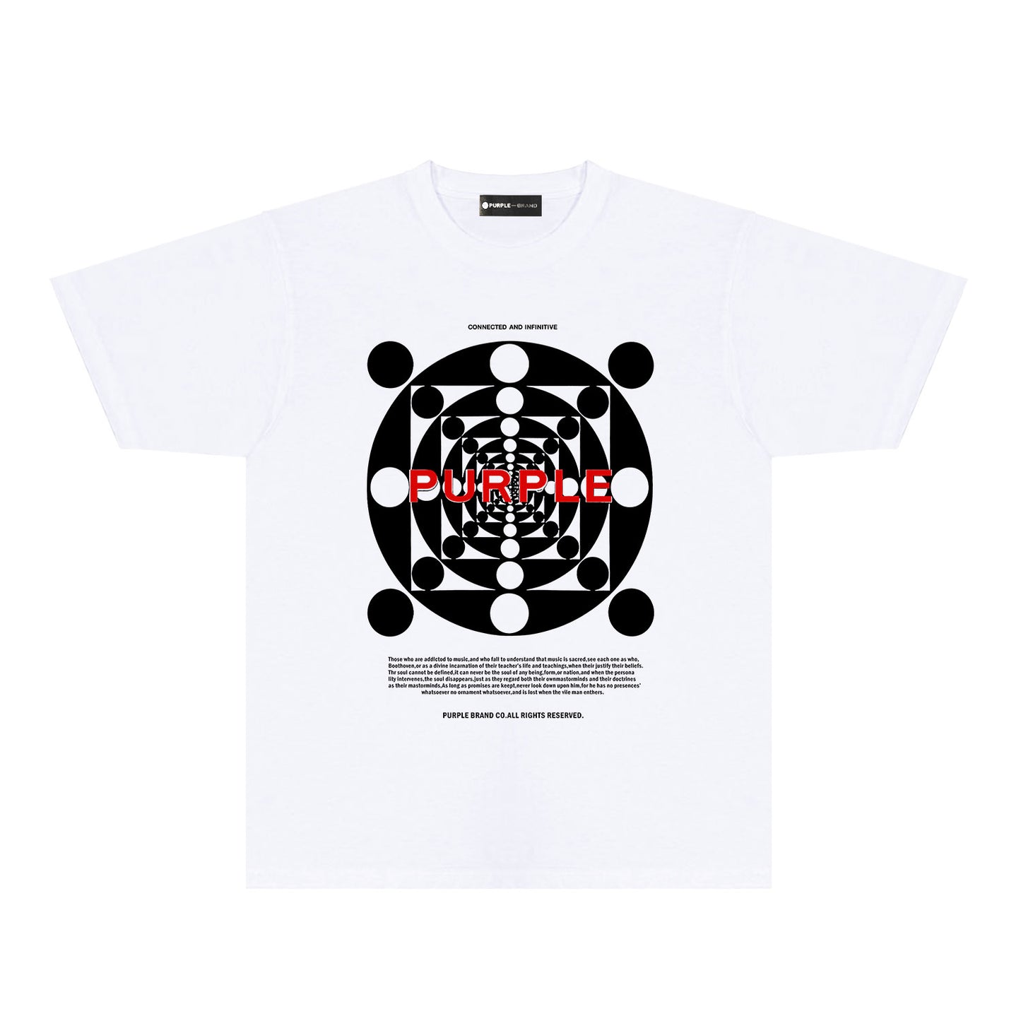 Purple Dot Perspective Graphic T-Shirt Short Sleeve Casual Streetwear Tee PUR142