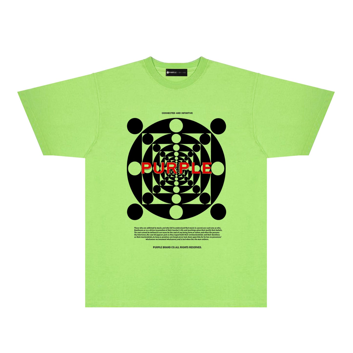 Purple Dot Perspective Graphic T-Shirt Short Sleeve Casual Streetwear Tee PUR142