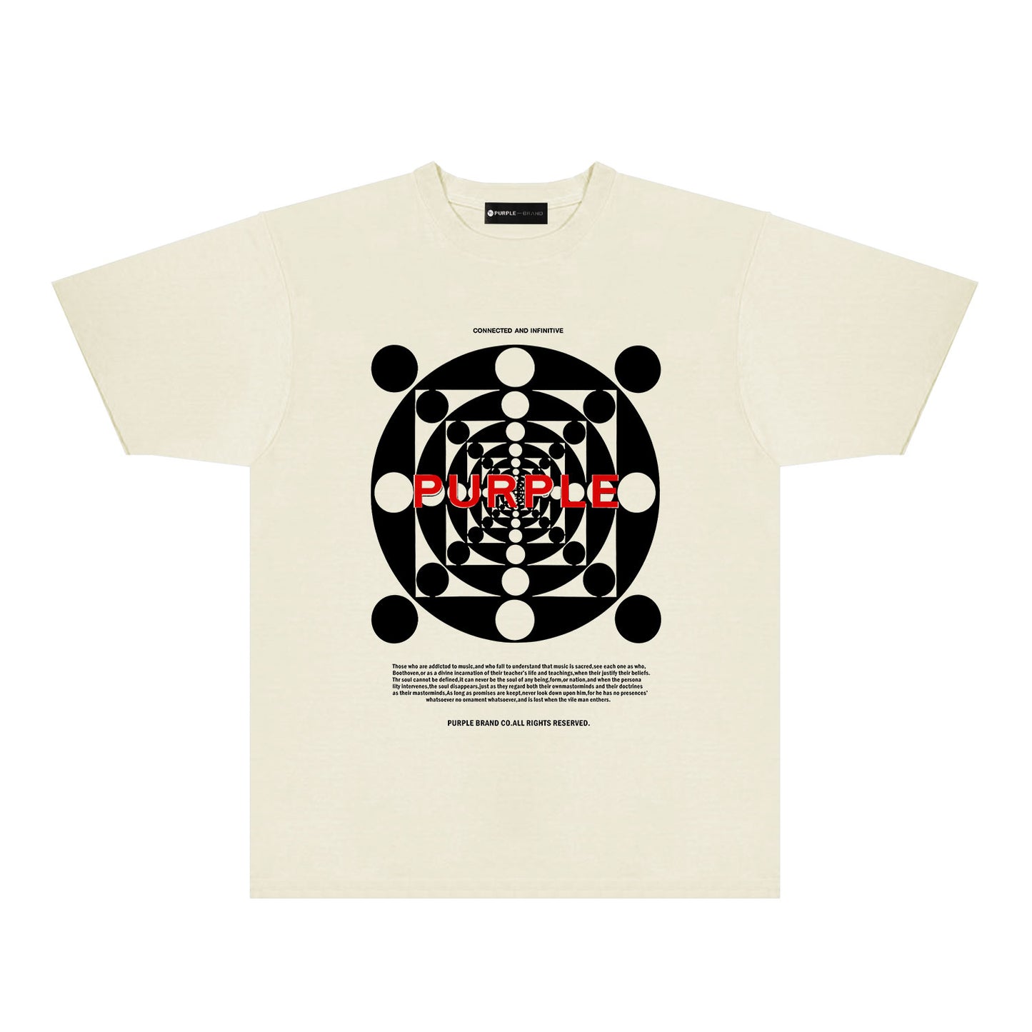 Purple Dot Perspective Graphic T-Shirt Short Sleeve Casual Streetwear Tee PUR142