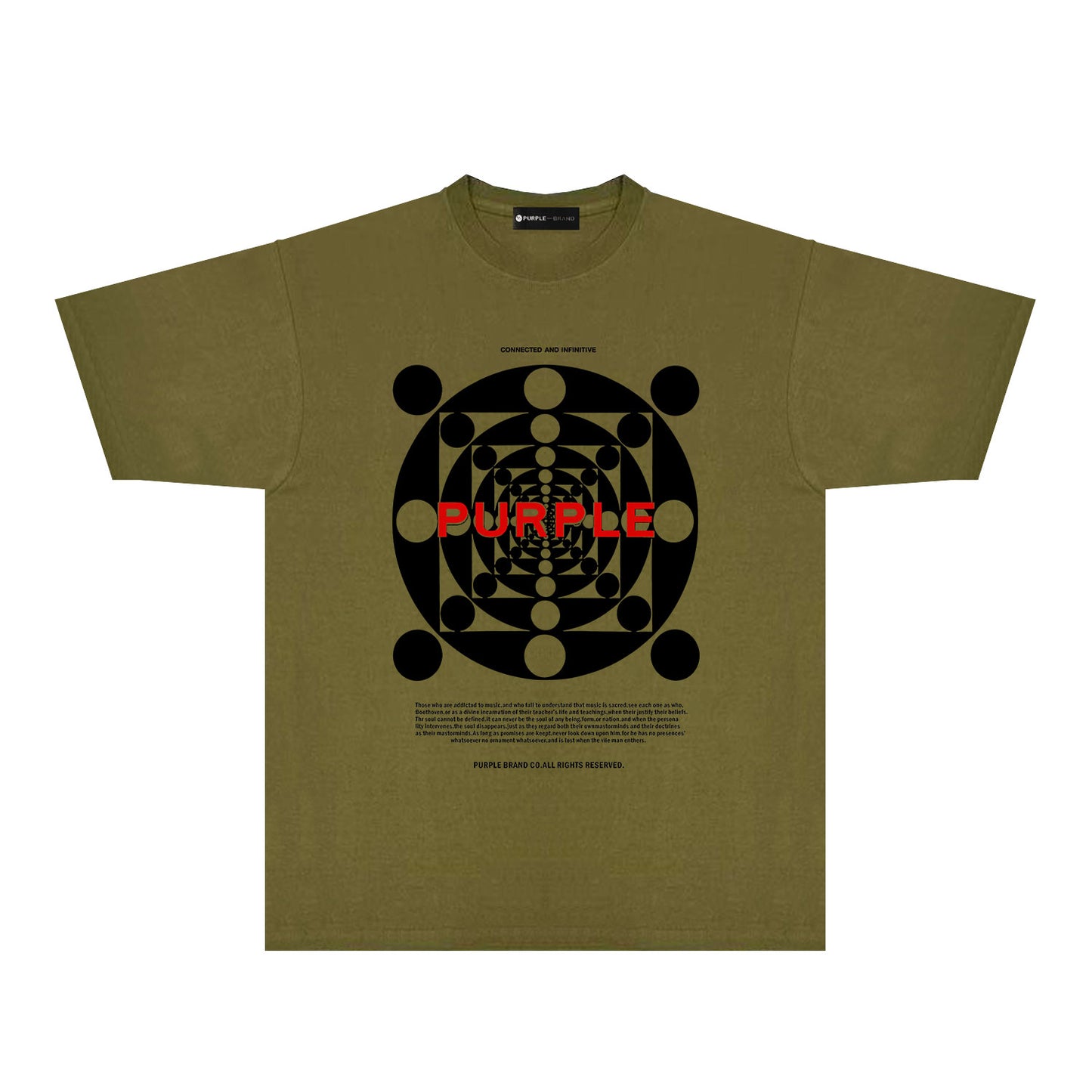Purple Dot Perspective Graphic T-Shirt Short Sleeve Casual Streetwear Tee PUR142