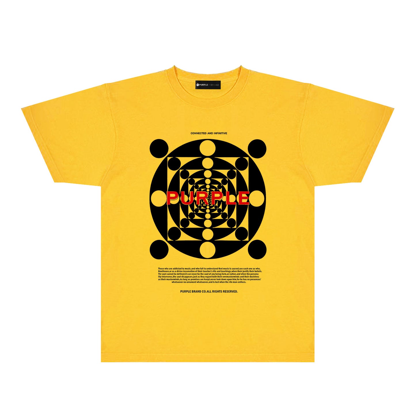 Purple Dot Perspective Graphic T-Shirt Short Sleeve Casual Streetwear Tee PUR142