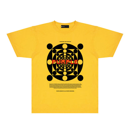 Purple Dot Perspective Graphic T-Shirt Short Sleeve Casual Streetwear Tee PUR142