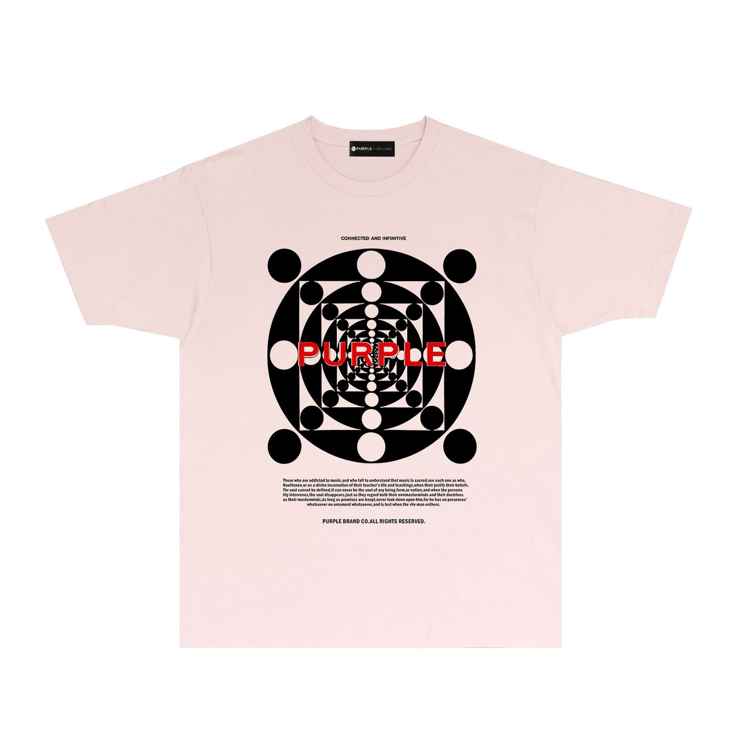 Purple Dot Perspective Graphic T-Shirt Short Sleeve Casual Streetwear Tee PUR142