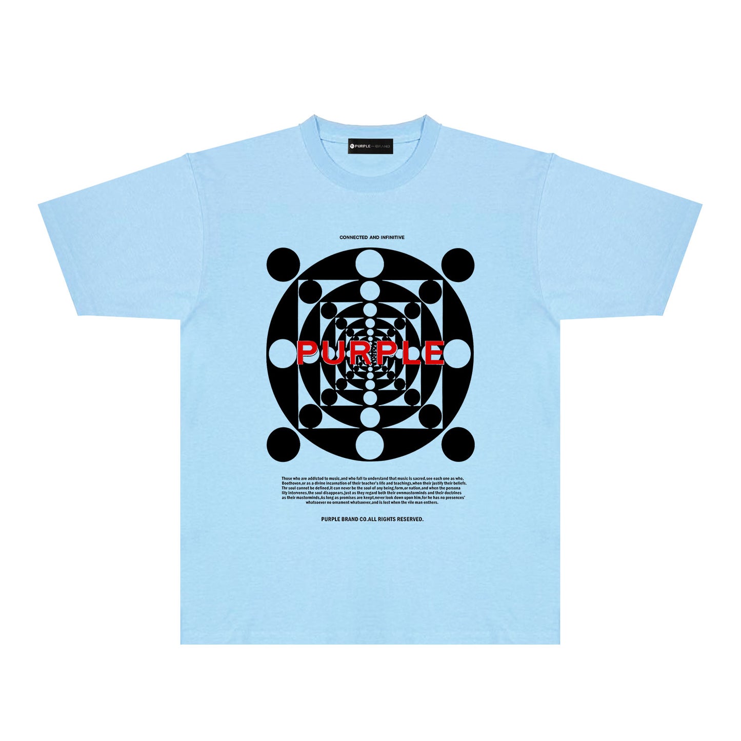 Purple Dot Perspective Graphic T-Shirt Short Sleeve Casual Streetwear Tee PUR142