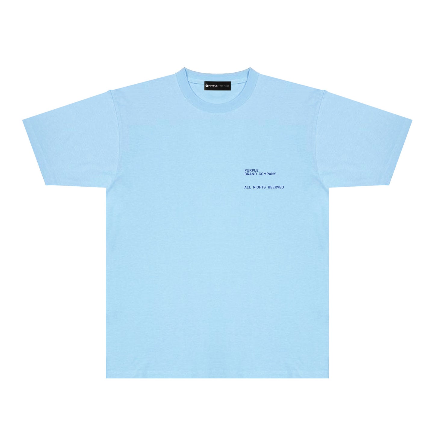 Purple Blue Letter Graphic T-Shirt Short Sleeve Casual Streetwear Tee PUR145