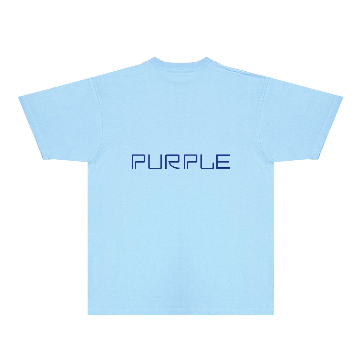 Purple Blue Letter Graphic T-Shirt Short Sleeve Casual Streetwear Tee PUR145