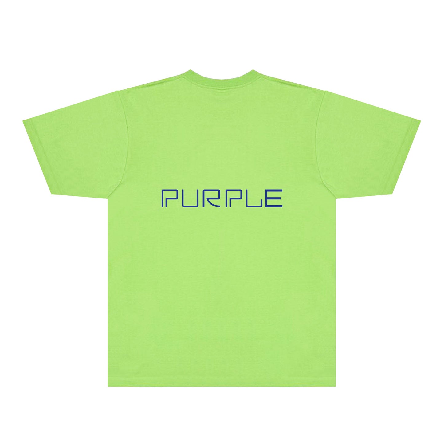 Purple Blue Letter Graphic T-Shirt Short Sleeve Casual Streetwear Tee PUR145