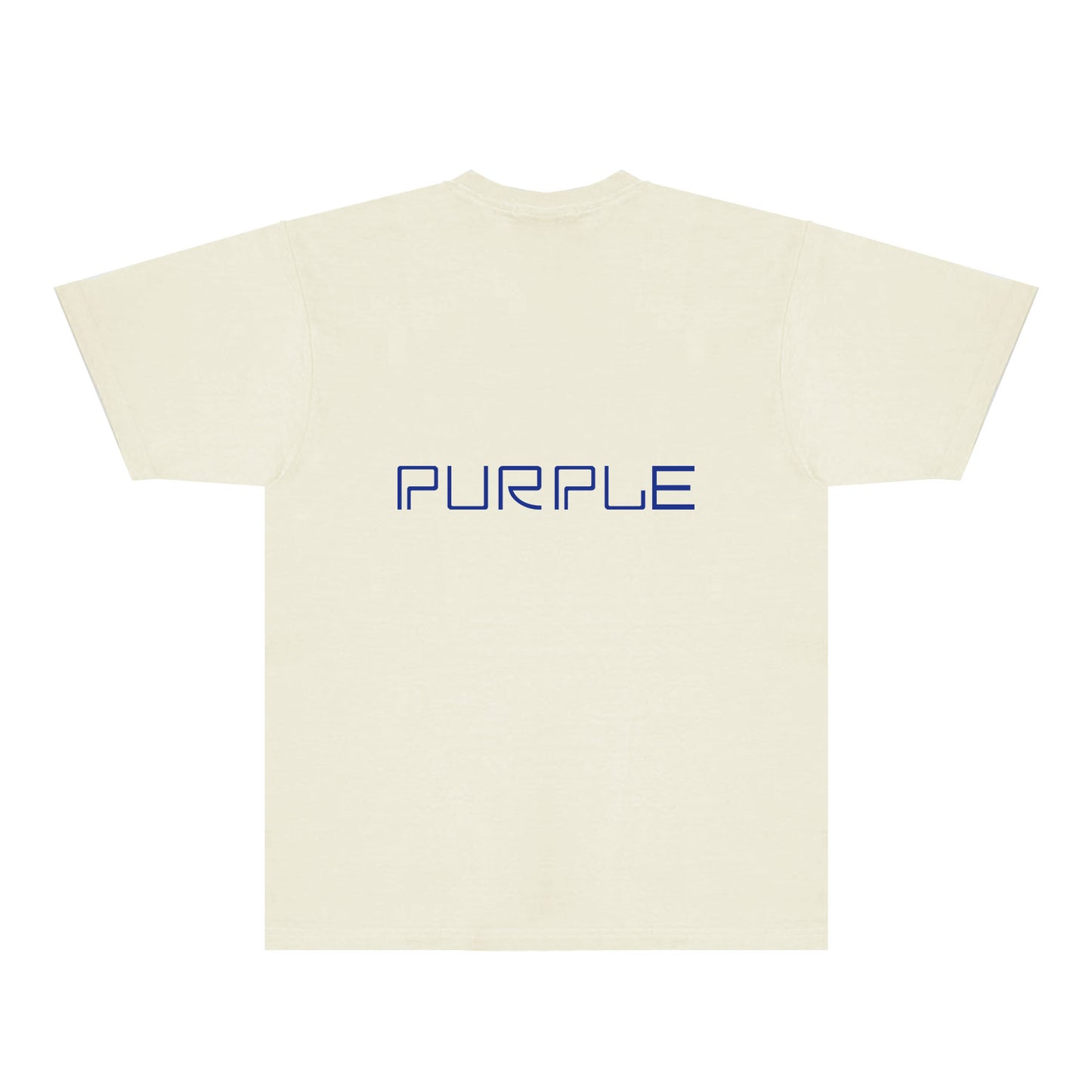 Purple Blue Letter Graphic T-Shirt Short Sleeve Casual Streetwear Tee PUR145