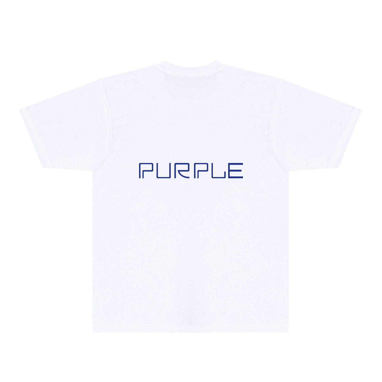 Purple Blue Letter Graphic T-Shirt Short Sleeve Casual Streetwear Tee PUR145