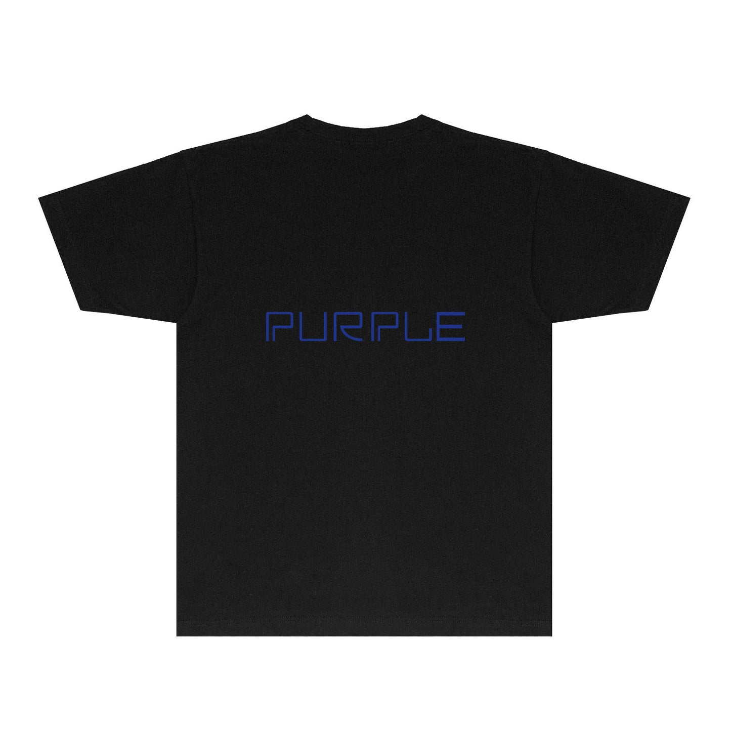 Purple Blue Letter Graphic T-Shirt Short Sleeve Casual Streetwear Tee PUR145