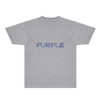 Purple Blue Letter Graphic T-Shirt Short Sleeve Casual Streetwear Tee PUR145
