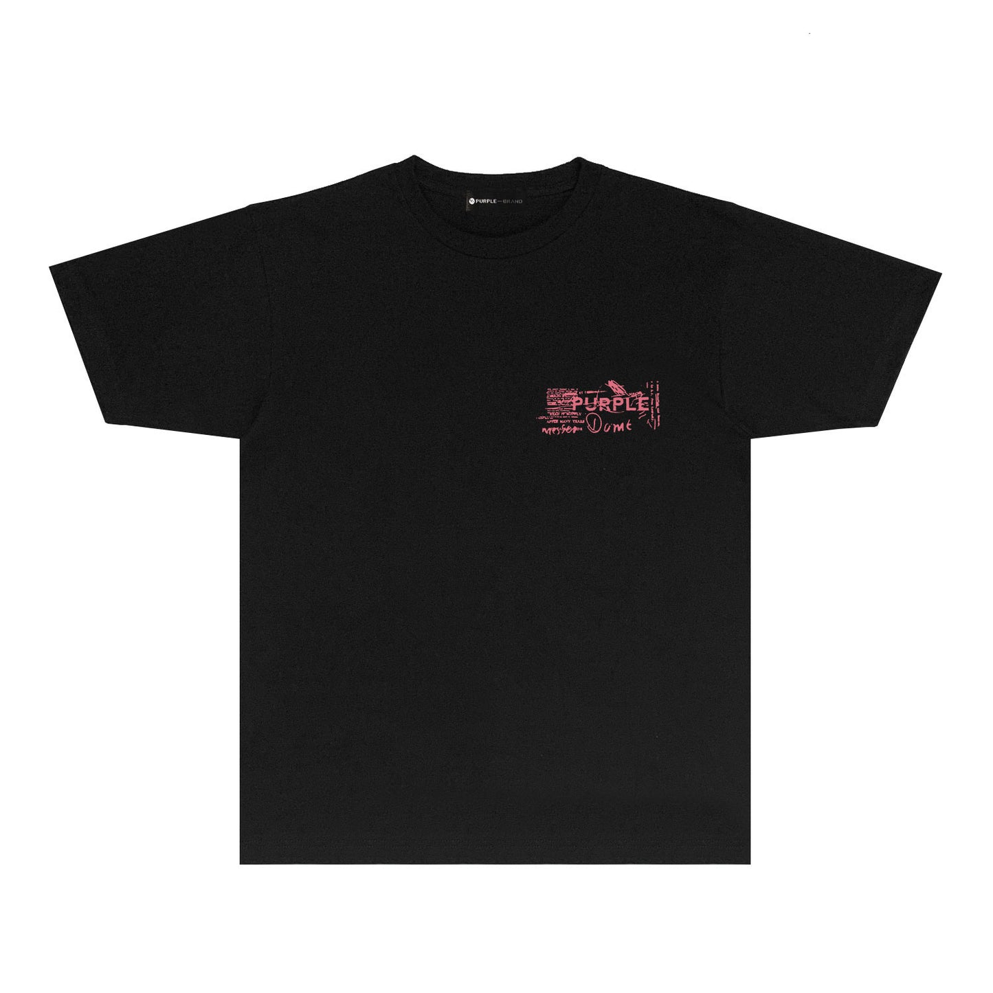 Purple Distressed Text Graphic T-Shirt Short Sleeve Casual Streetwear Tee PUR146