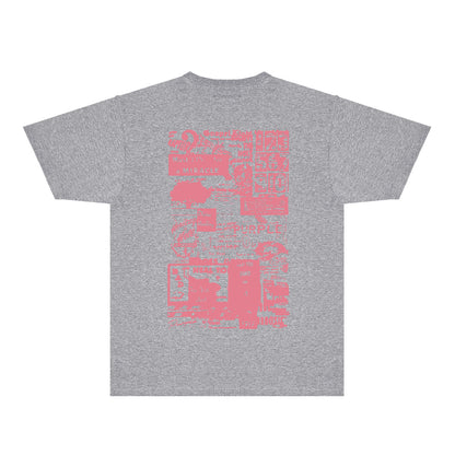 Purple Distressed Text Graphic T-Shirt Short Sleeve Casual Streetwear Tee PUR146