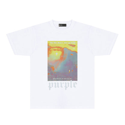 Purple Tide Graphic T-Shirt Short Sleeve Casual Streetwear Tee PUR148