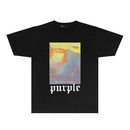 Purple Tide Graphic T-Shirt Short Sleeve Casual Streetwear Tee PUR148