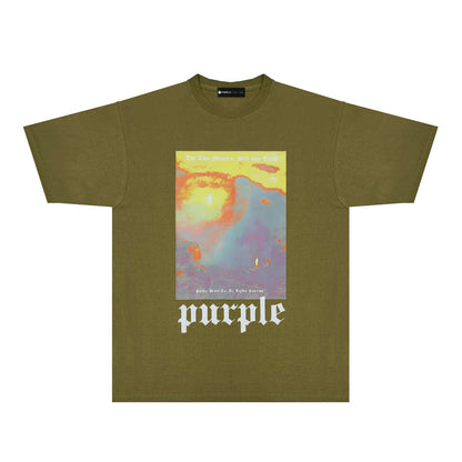 Purple Tide Graphic T-Shirt Short Sleeve Casual Streetwear Tee PUR148