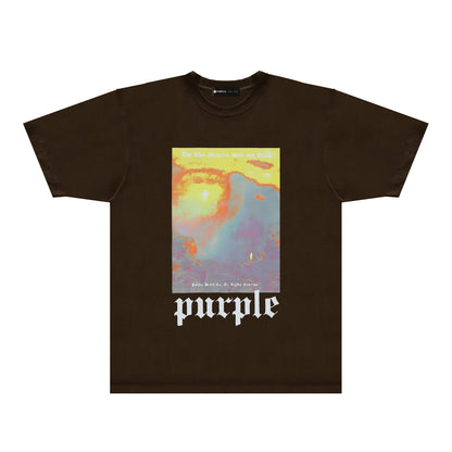 Purple Tide Graphic T-Shirt Short Sleeve Casual Streetwear Tee PUR148