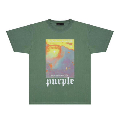 Purple Tide Graphic T-Shirt Short Sleeve Casual Streetwear Tee PUR148