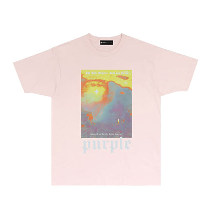 Purple Tide Graphic T-Shirt Short Sleeve Casual Streetwear Tee PUR148