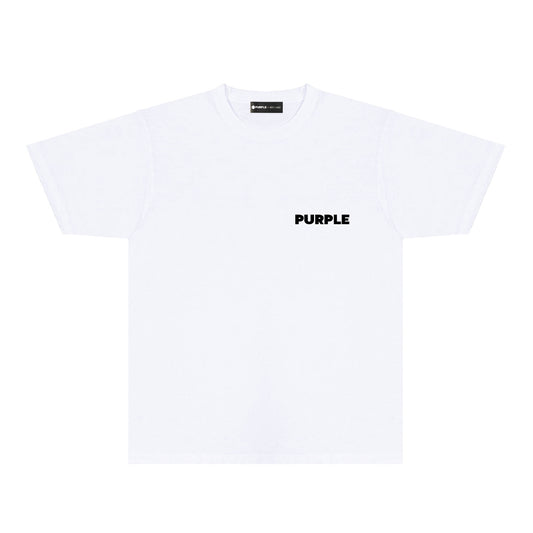 Purple Orange Face Graphic T-Shirt Short Sleeve Casual Streetwear Tee PUR151