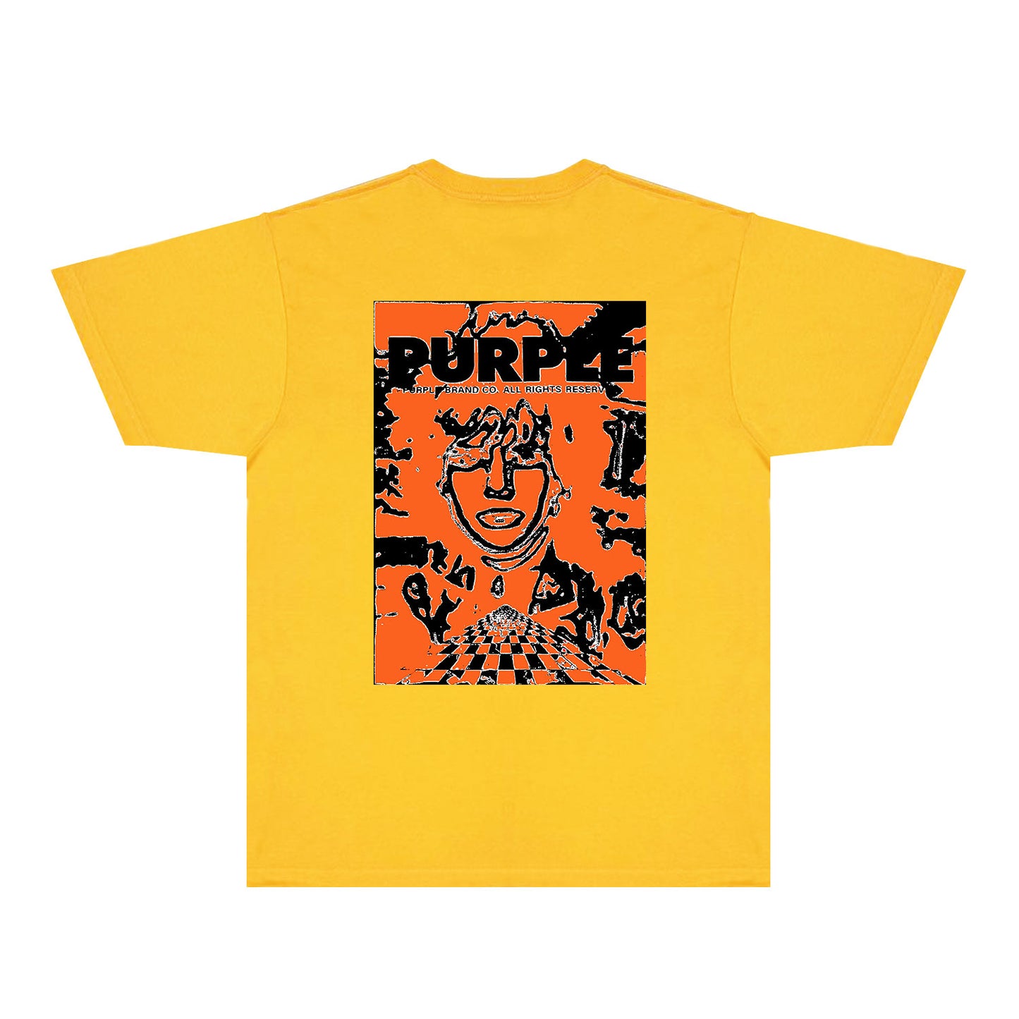Purple Orange Face Graphic T-Shirt Short Sleeve Casual Streetwear Tee PUR151