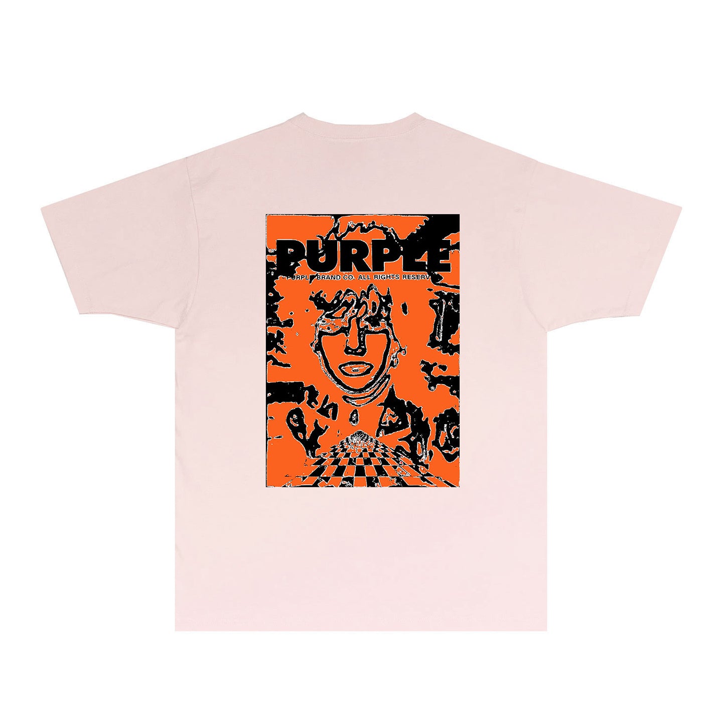 Purple Orange Face Graphic T-Shirt Short Sleeve Casual Streetwear Tee PUR151